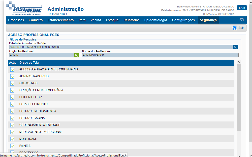 Imagem demonstrativa do Acesso Profissional FCES